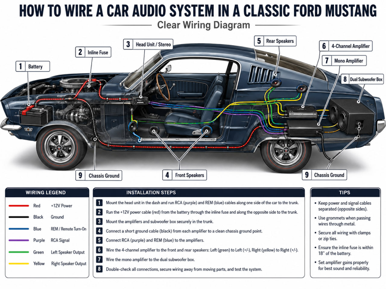 How to wire a car audio system